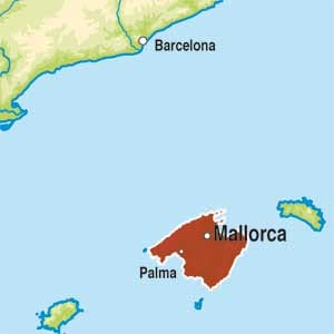 Map showing Vino de la Tierra de Mallorca
