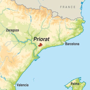 Map showing Priorat DOCa