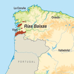 Map showing Rias Baixas DO