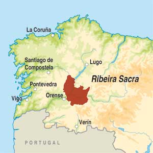 Map showing Ribeira Sacra DO