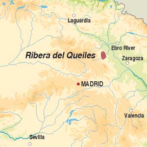 Map showing Vino de la Tierra Ribera del Queiles