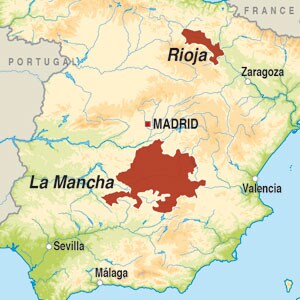 Map showing Vino Blanco