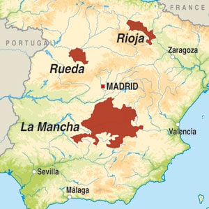 Map showing Vino Blanco