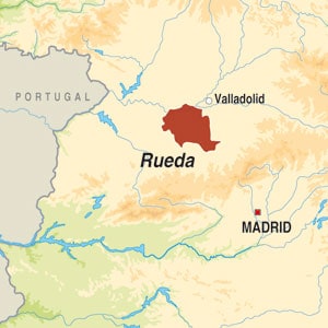 Map showing Rueda DO