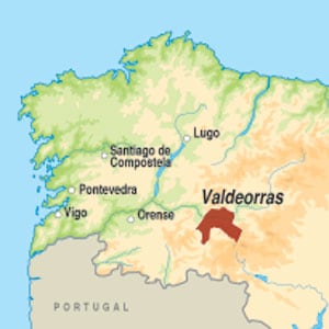 Map showing Valdeorras DO