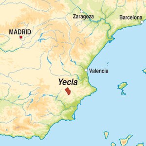 Map showing Yecla DO