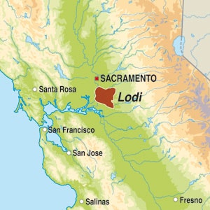 Map showing Lodi
