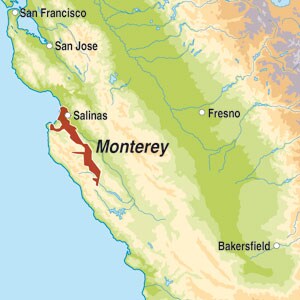 Map showing Monterey County