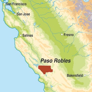 Map showing Paso Robles