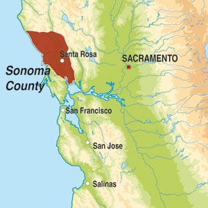 Map showing Sonoma Valley