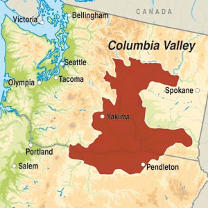 Map showing Columbia Valley